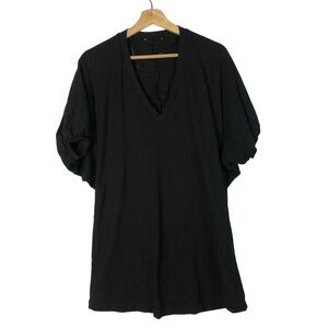 Zara V-Neck Short Puff Sleeve Mini Dress S